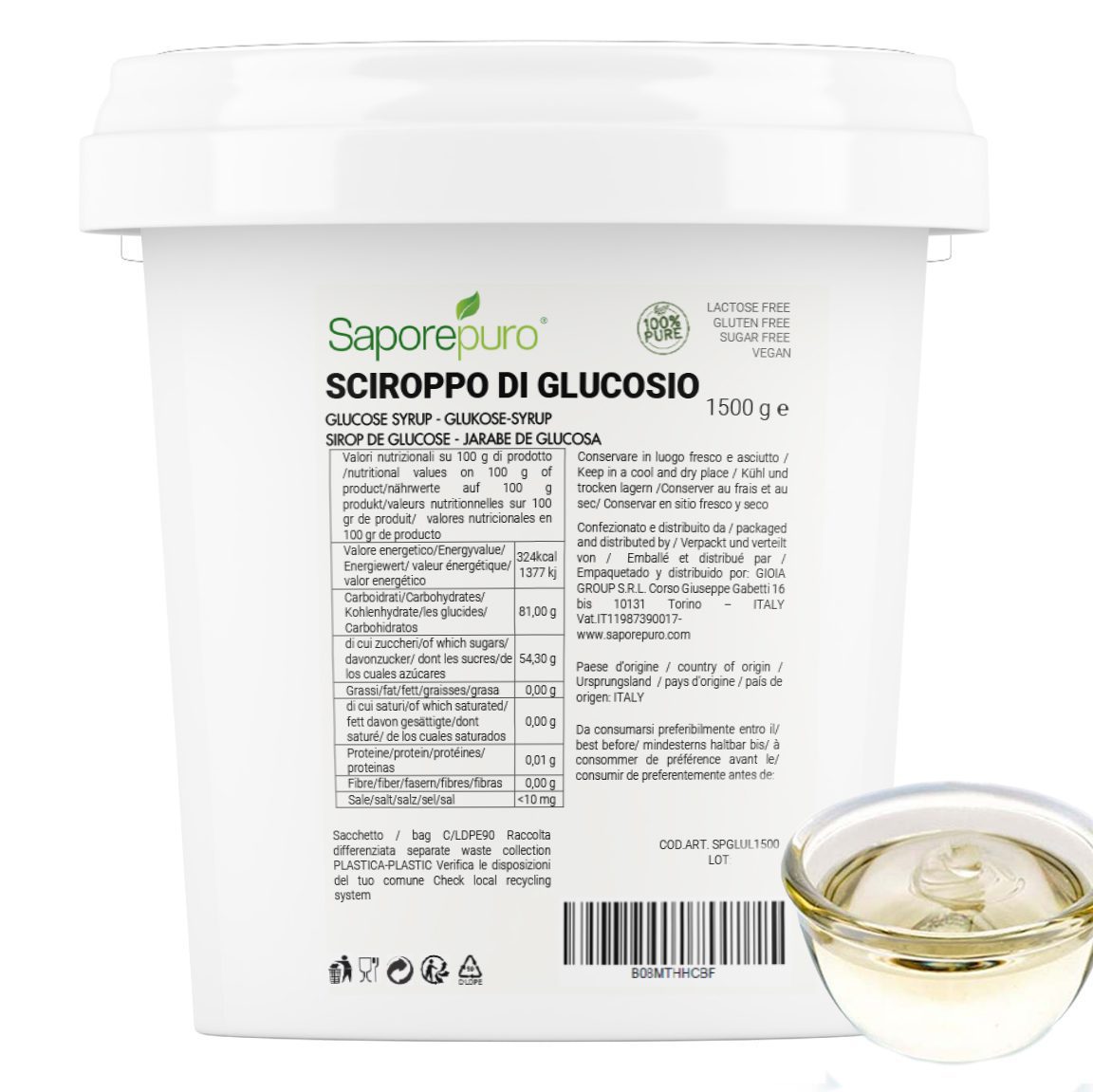 GLUCOSE SYRUPPY - 1.5kg - SAPOREPURE