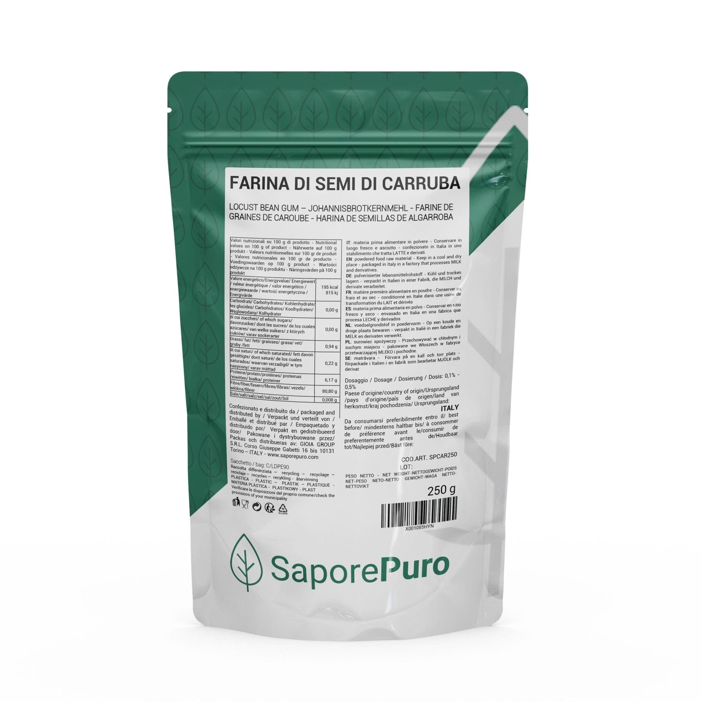 carob seed flour saporepuro natural thickener e410 saporepuro